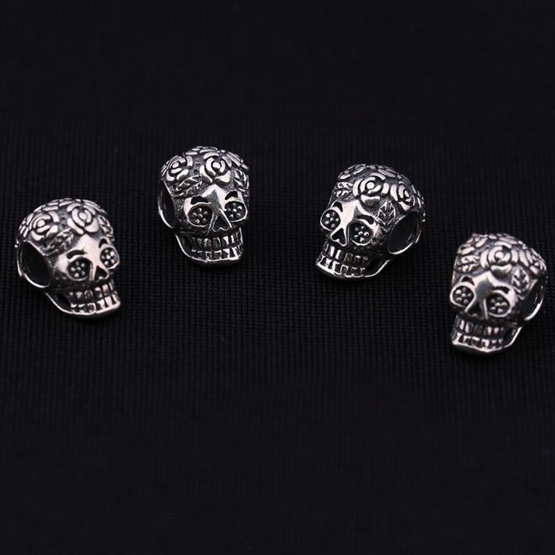 Pure Garantie 925 Sterling Zilver Geoxideerd Stijl Big Hole Originele Zilveren Schedel Kralen Fit Europese Bedelarmband