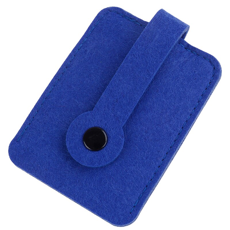 1PCS Men Women Woolen Felt Keychain Holder Pocket Car Key Wallet Purse Keys Organizer Pouch Case Bag: Blue