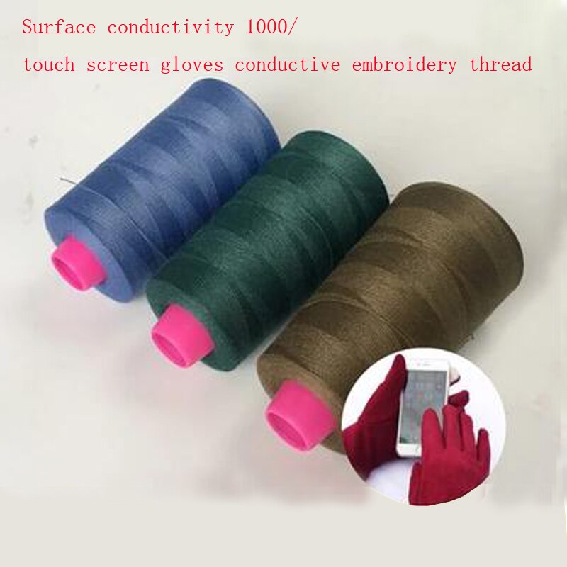 Specielle touch screen handsker sytråd / ledende garn / ledende fiber broderitråd / antistatisk garn /2500m