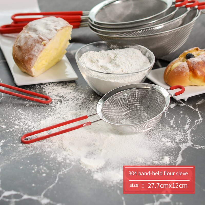 Stainless steel wire sieve oil filter premium flour sieve sieve hole orchid making machine DIY kitchen tools: 27.7cm12