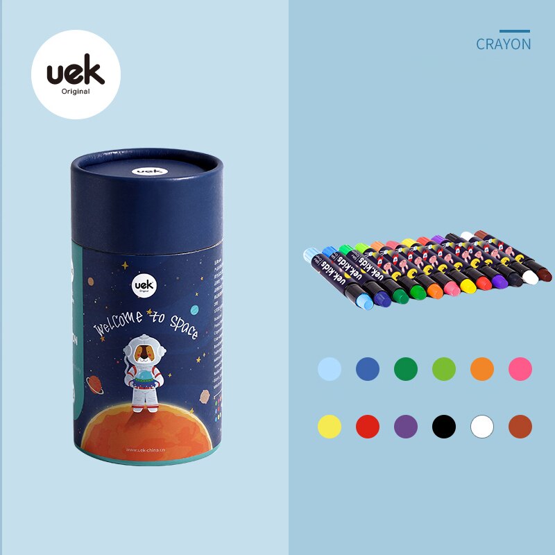 UEK Kids Washable Crayons Non Toxic Silky Washable Twistable Gel Crayon Large Crayons Safe for Baby Children Pastel Watercolor: 12 colours