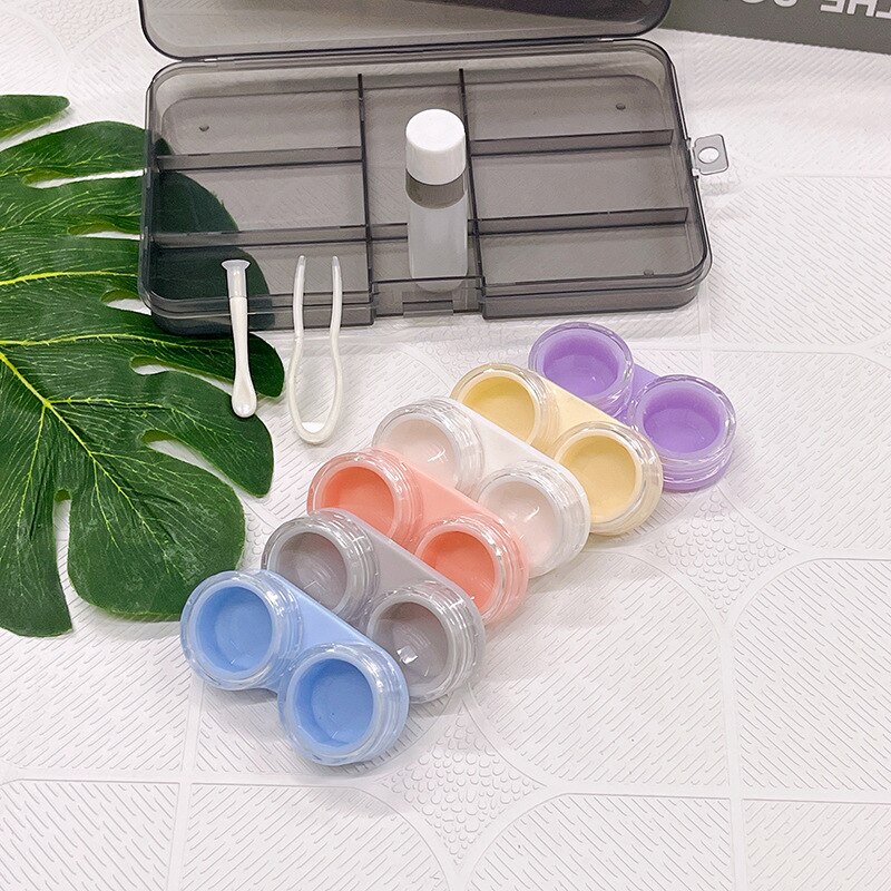 6 Paar Contact Lens Box Transparante Multi-Paar Contact Lens Storage Box, multi-Linked Contact Lens Bescherming Doos