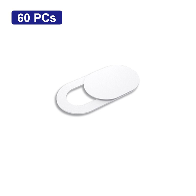 60PCs Webcam Coperchio Otturatore Slider Universale Per Il Iphone Smartphone Ipad Del Computer Portatile Tablet PC Macchina Fotografica Privacy Sticker Dropshipping: White-Plastic-Oval