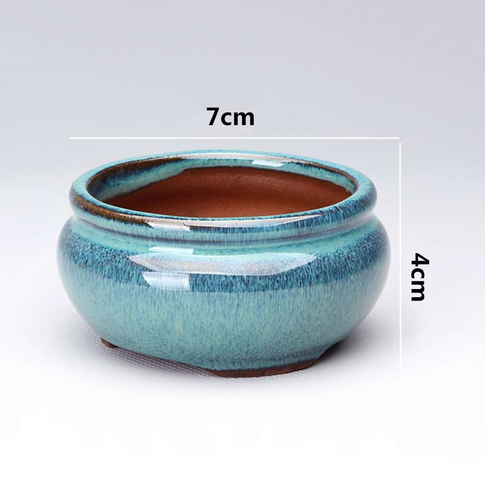 Chinese Style Bonsai Pots Breathable Stoneware Bonsai Pots With Holes Chinese Style Bonsai Training Flowerpot Ceramic Craft: Style 04