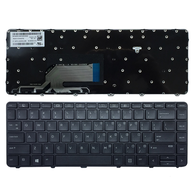 Us laptop -tangentbord för hp probook 430 g3 430 g4 440 g3 440 g4 445 g3 640 g2 645 g2 engelska svart tangentbord med ram