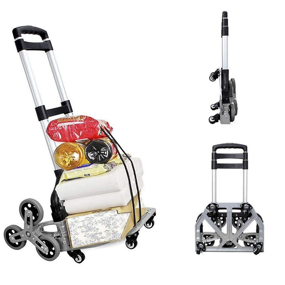 Carrito plegable portátil para subir escaleras, carretilla de ruedas de alta resistencia, carrito de jardín, camión de mano de escalada para carga de piso