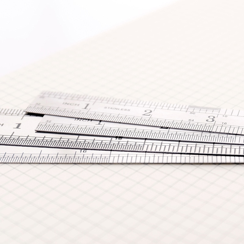1pc Stainless Steel Straight Ruler 20cm for Shool Office Supplies Measure Rules