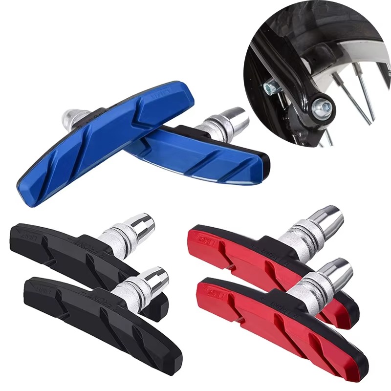 Un par de bloques de freno de bicicleta, herramientas de goma para ciclismo, piezas de bicicleta de montaña y carretera, almohadillas ligeras para zapatos de freno en V, accesorios para bicicleta