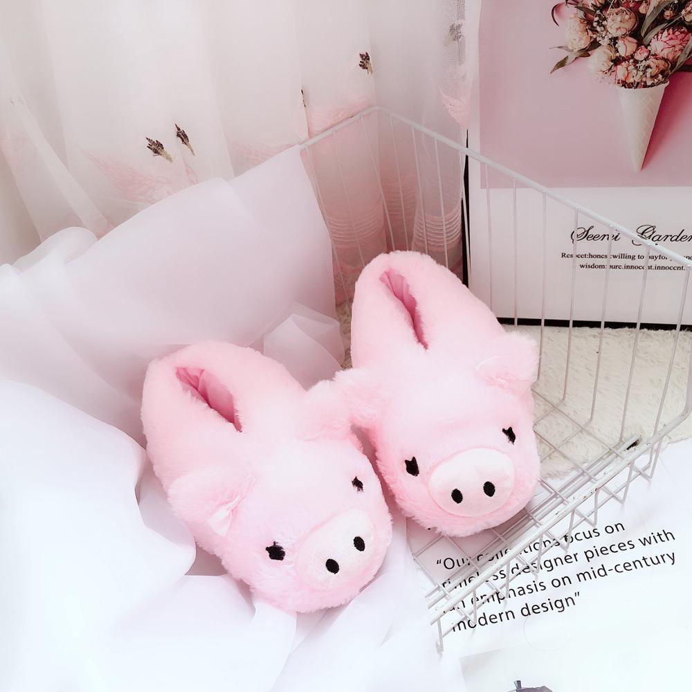 Millffy – pantoufles cochon rose à talons, pantoufles en coton, style ins, pour couple, chaussures de maison: 5