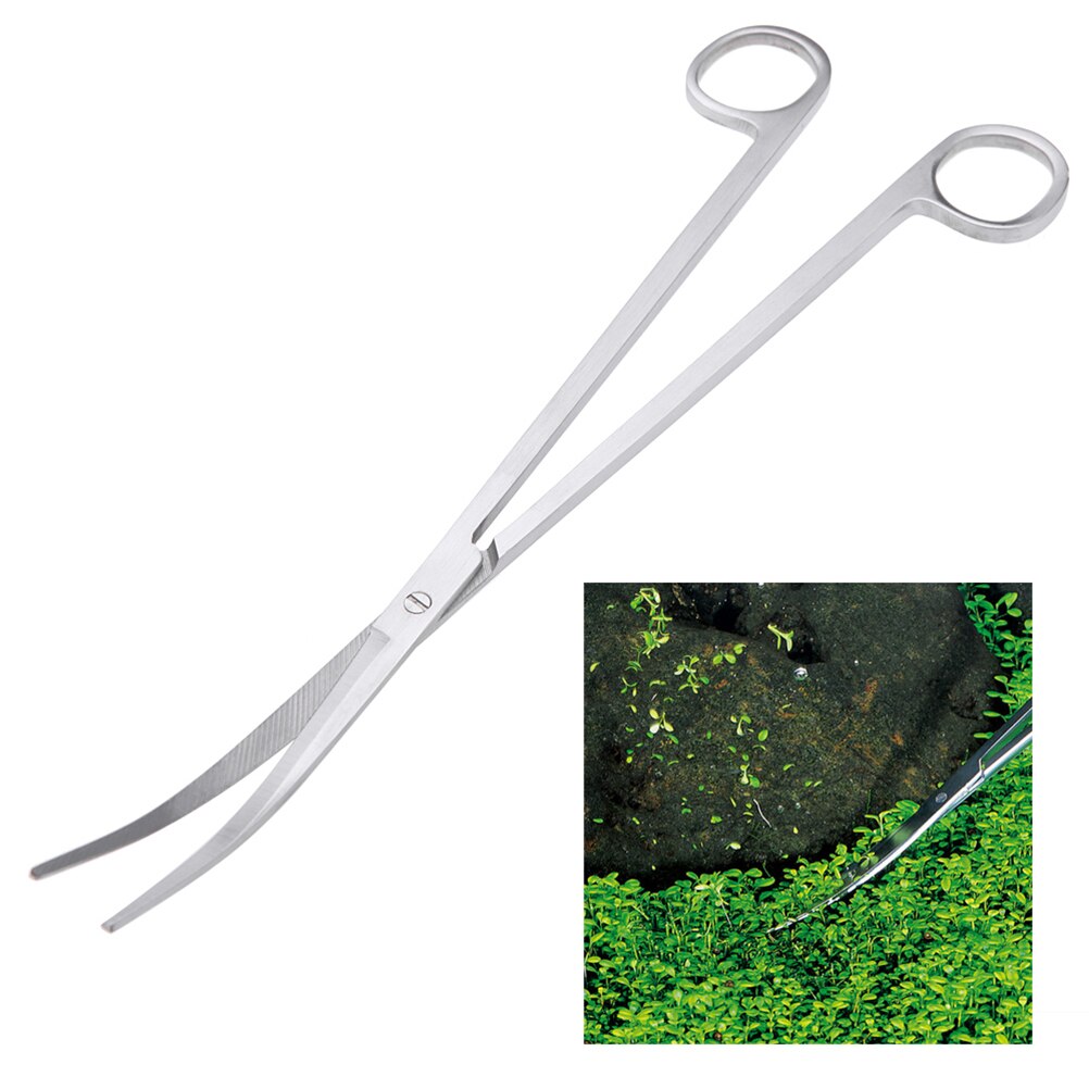 24 CM Stainless Steel Wave Scissors Aquarium Tank Aquatic Plant Tongs Scissors Tools for Fish Tank Plants: 7