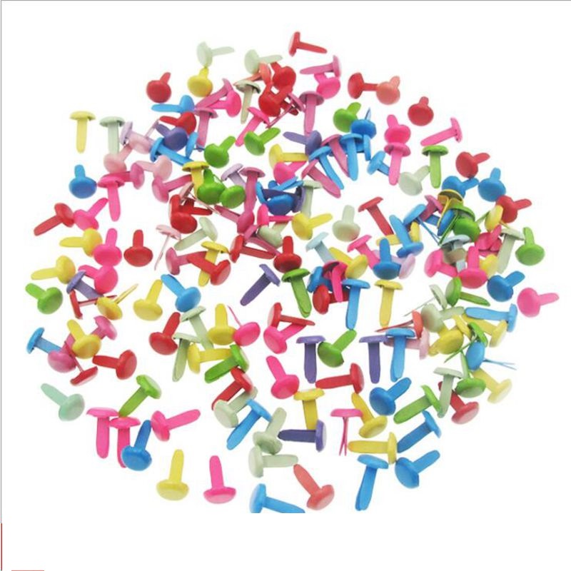 100 stks 4.5mm/5.5mm/6mm/8mm Mix Kleuren Metalen Klinknagels voor Scrapbooking DIY kaarten Maken Handgemaakte Schoenen Zakken Sluiting Brads Knoppen