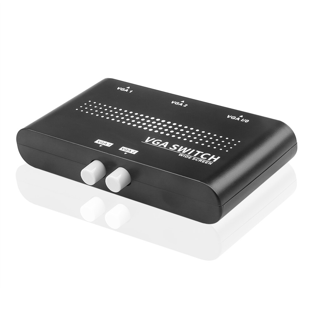 Kebidumei-Mini Selector VGA de 2 puertos, interruptor de selección para compartir Manual VGA/SVGA, 2 en 1, caja para LCD, PC y ordenador portátil