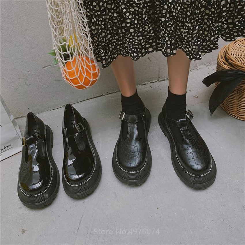 Kleine Leder Schuhe Weibliche Britischen Wind Sommer Neue Lolita Mädchen Japanischen Wilden Schwarz retro Maria Jane Schuhe Wort Schnalle