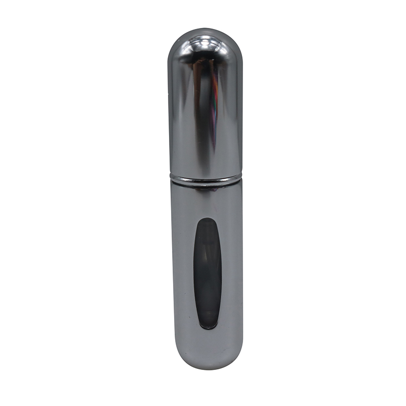 Refillable Mini Perfume Spray Bottle Aluminum Spray Nebulizer Portable Travel Cosmetic Container 5ml Perfume Bottle: Bright silver