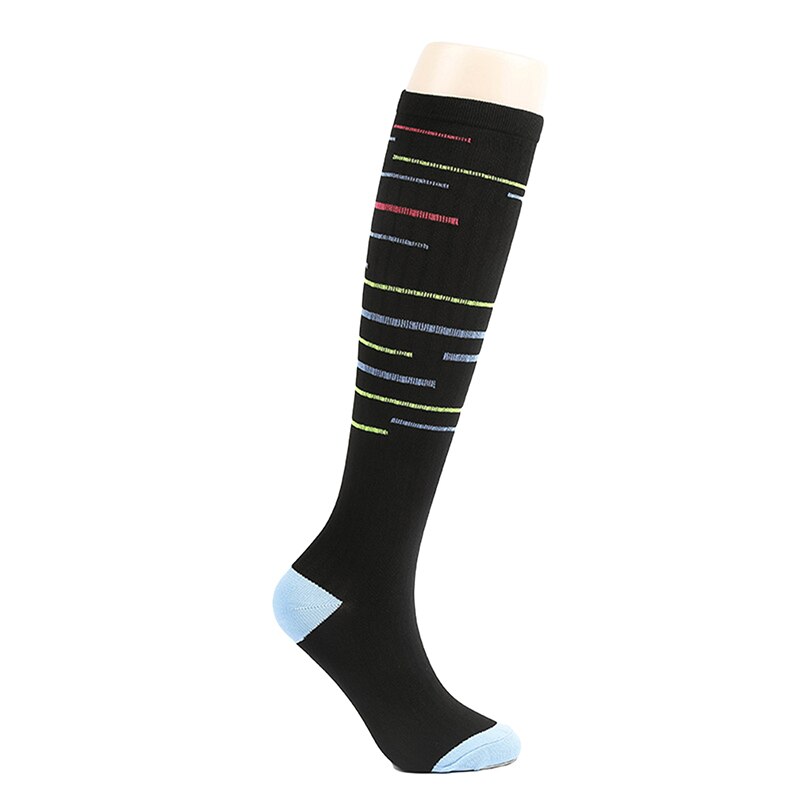 Chaussettes de Compression de sport en plein air pour hommes et femmes, couleur, bas d'allaitement élastique, chaussettes de pression d'équitation