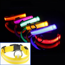 Nylon LED Dog Collar Light Night Safety LED Flashing Glow Pet Supplies Pet Cat Collars Dog Accessories for Small Dogs Collar LED