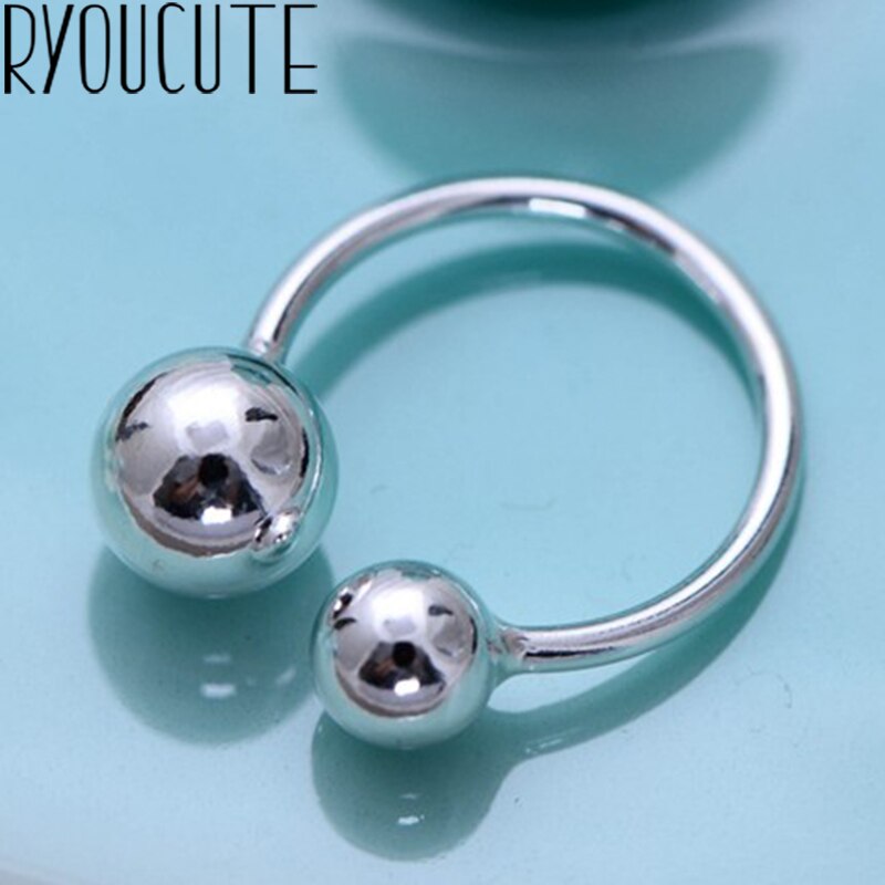 Boho Trendy Zilveren Kleur Bal Kralen Ringen Voor Vrouwen Mannen Verklaring Vinger Ringen Engagement Sieraden