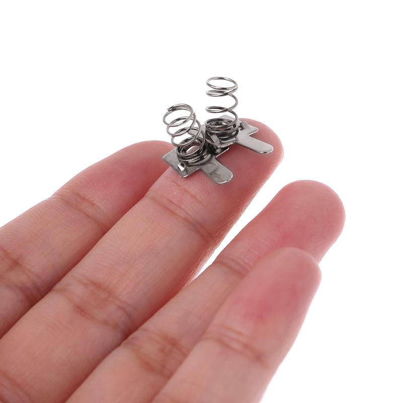 10 Pairs (20 Pieces) Battery Contact Springs - Silver Metal Contacts For AA & AAA Battery Compartments