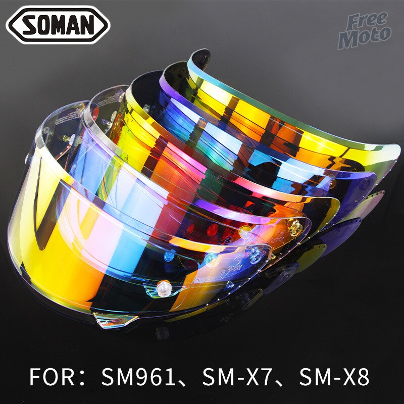 SOMAN-visera solar para casco de motocicleta SOMAN 961 X7 X8, protección solar UV, antideslumbrante, accesorios para casco de motocicleta