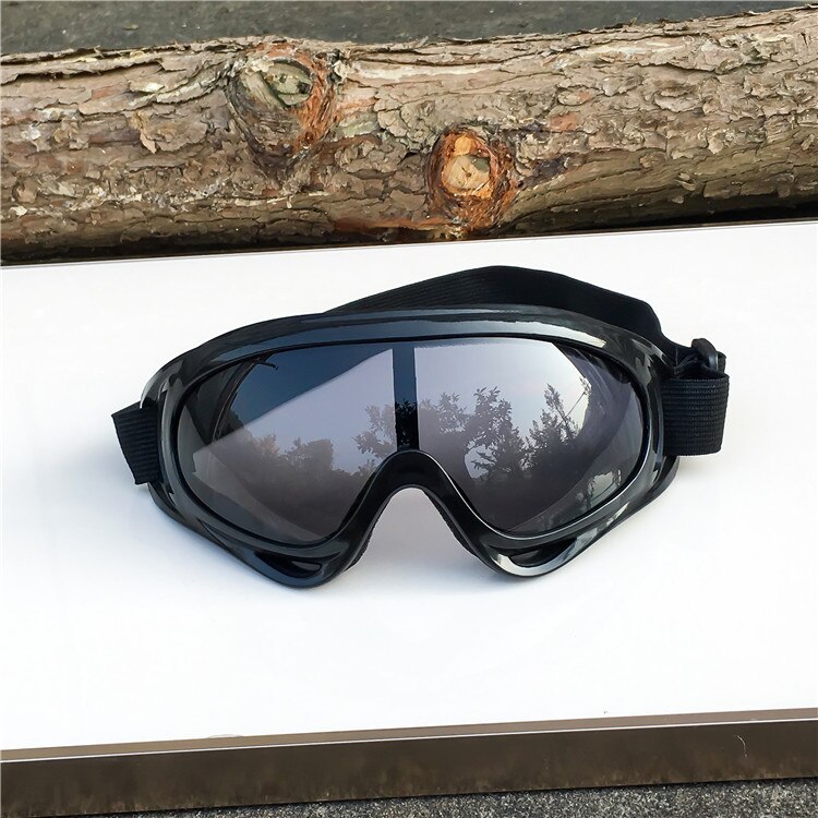 1 pz inverno antivento occhiali da sci occhiali sport all&#39;aria aperta cs occhiali occhiali da sci UV400 antipolvere Moto occhiali da ciclismo: Black Gray