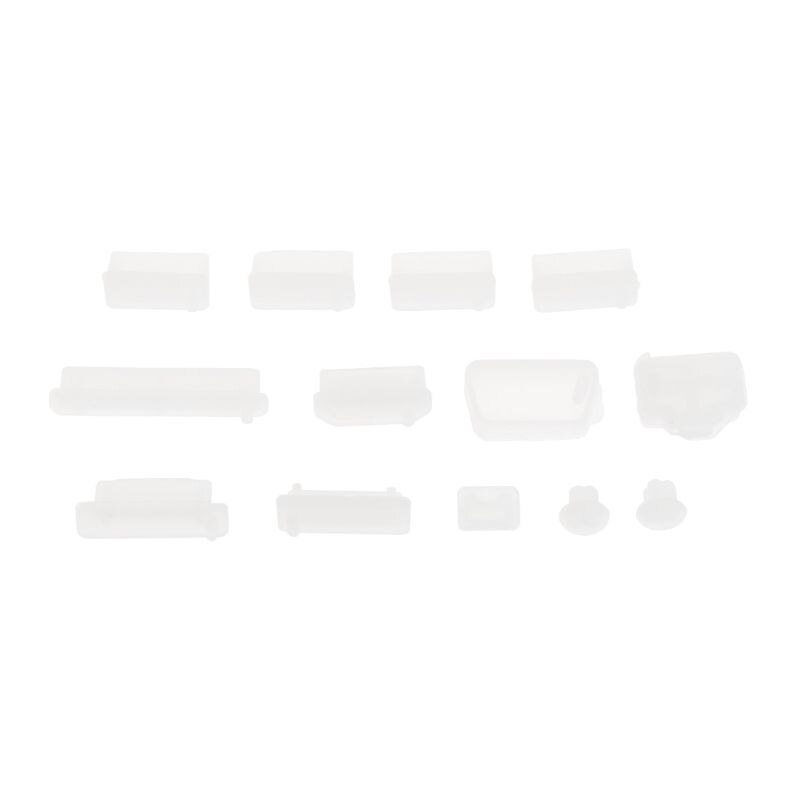 Tapones antipolvo de silicona para ordenador portátil, conjunto Protector de puerto de datos USB, cubierta de tapón, accesorios para Notebook, 13 Uds.: Clear