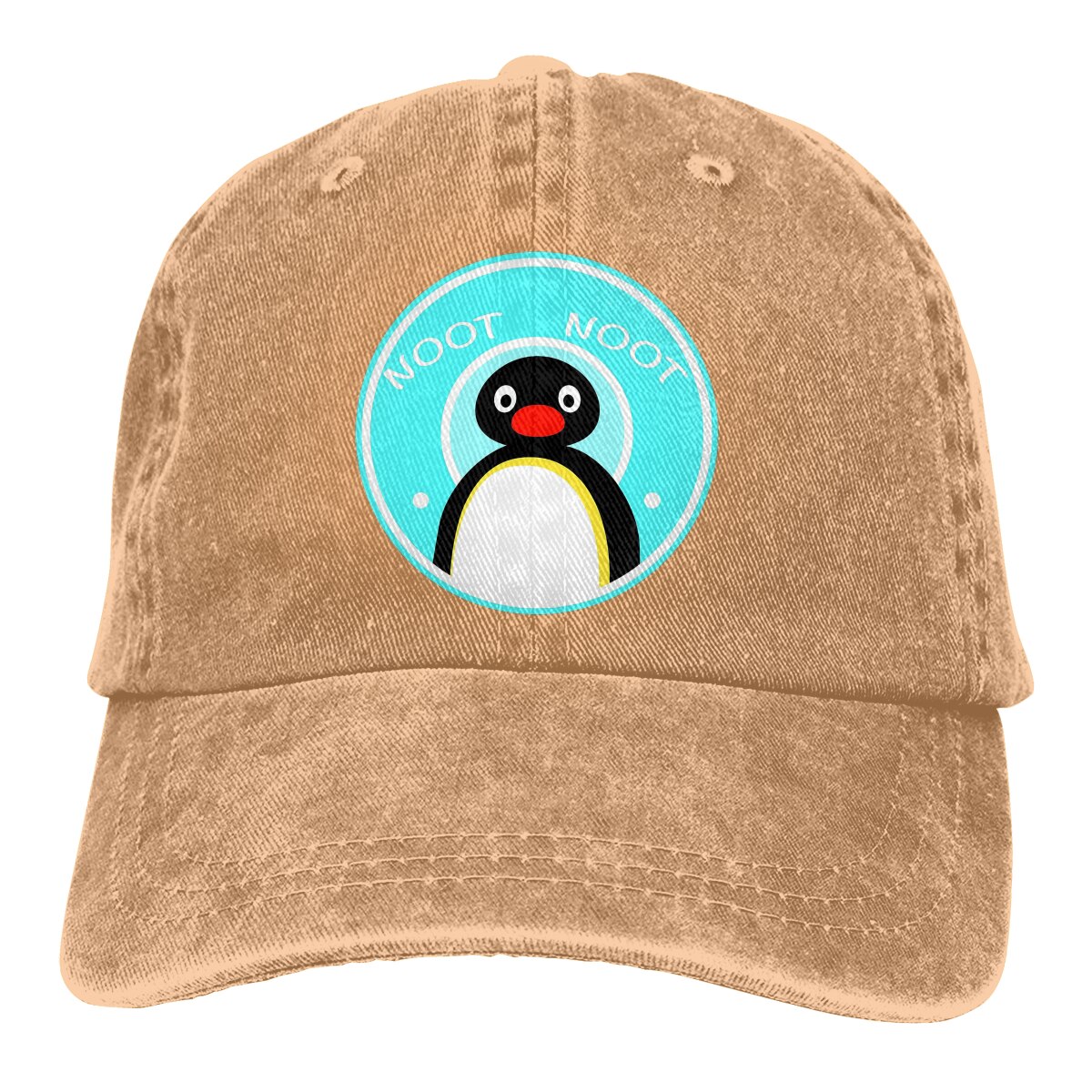 Pinguïn Baseball Cap Mannen Noot Noot Grappige Pinguïn Humor Kawaii Caps Kleuren Vrouwen Zomer Snapback Caps: Khaki