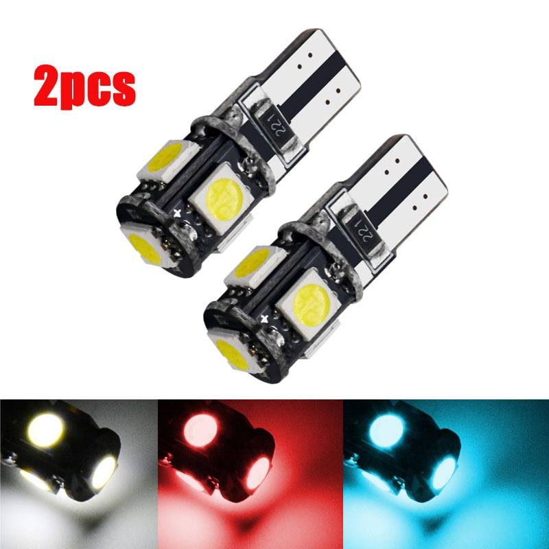 Wit Blauw Rood Geel Groen Auto Licht T10 5smd 5050 Led W5w 194 241 Fout Interieur Lampen