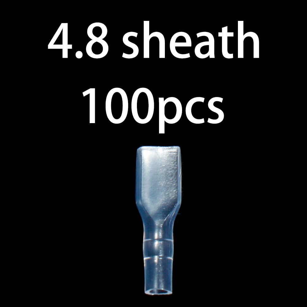 2.8/4.8/6.3Mm Golden Geïsoleerde Wire Crimp Terminal Universele Wond Connector Plug Voorjaar Insert Quick En Eenvoudige terminal Schede: 4.8 sheath 100PCS