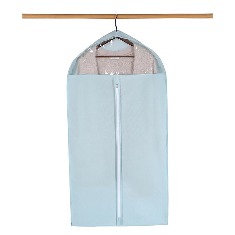 Three Dimensional Dust Cover Insect Proof Moisture-proof Bedroom Wardrobe Closet Clothing Dust Cover With Zipper Home Organizer: Blue / 60x10x130CM