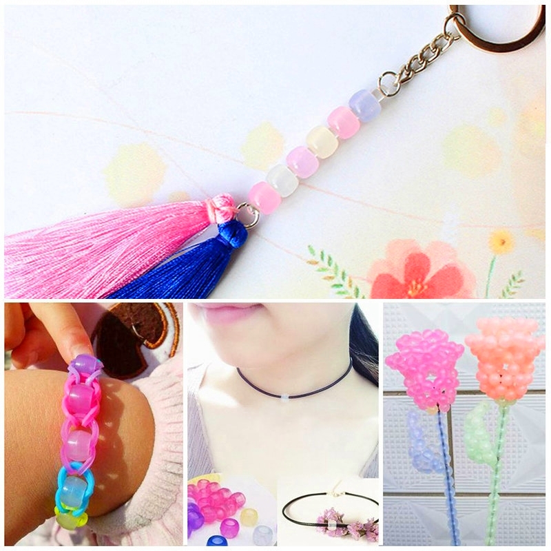 6*8mm UV Changing Reactive Acrylic Beads Mixed Color Glow In The Dark DIY bracelet DIY jewelry making children intelligence