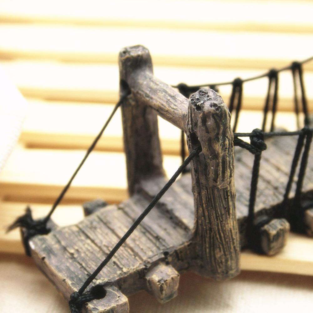 Decoración de puente de imitación para Tortuga, terraza, acuario, adornos, pecera, paisaje, Color madera, puentes, decoración de acuario