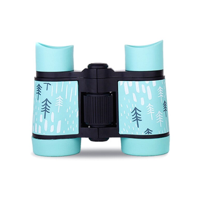 Binoculars HD 4x30 Telescope Rubber Children Colorful Telescope Fixed Zoom Anti-skid Portable Field glasses for Children: green