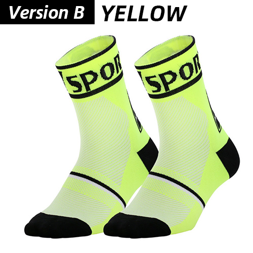 Victgoal invierno ciclismo calcetines de la bicicleta al aire libre de esquí calcetines de deporte de los hombres Road de montaña bicicleta calcetines MTB Anti-Slip Calcetines: Yellow-B / L