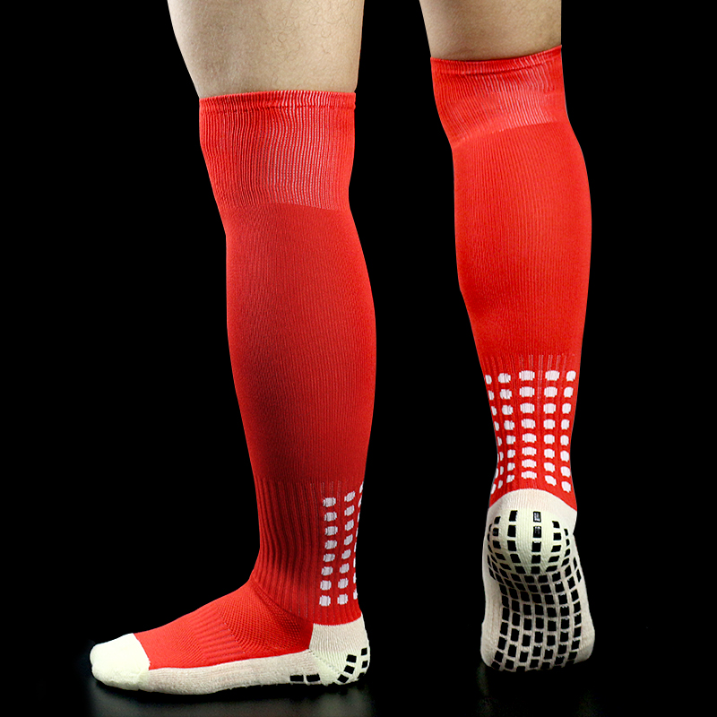 9-farbige lange Fußballsocken für Männer und Frauen, Sport-Silikon-Anti-Rutsch-Fußballsocken, verschleißfest, schweißabsorbierend: Blau