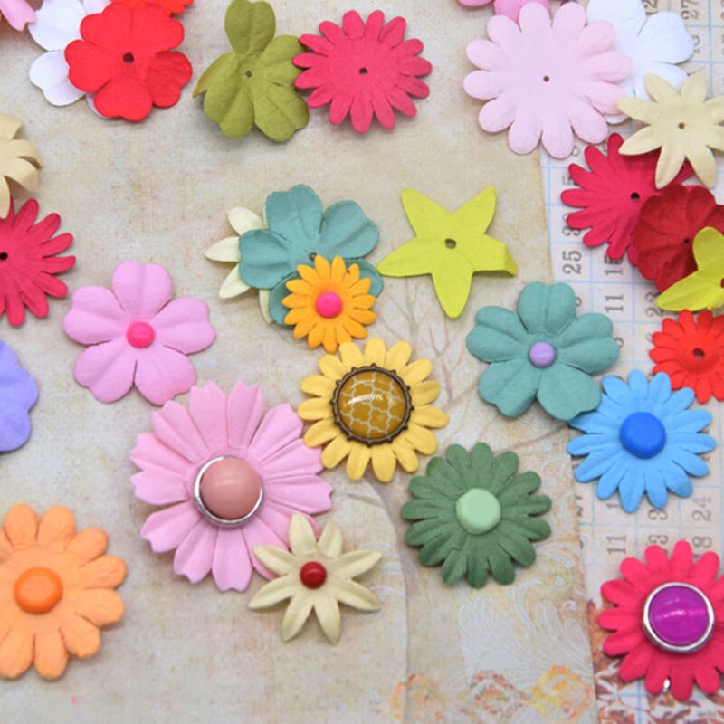 Small Paper Flower DIY Cards Craft Decoration Scrapbook Embellishment