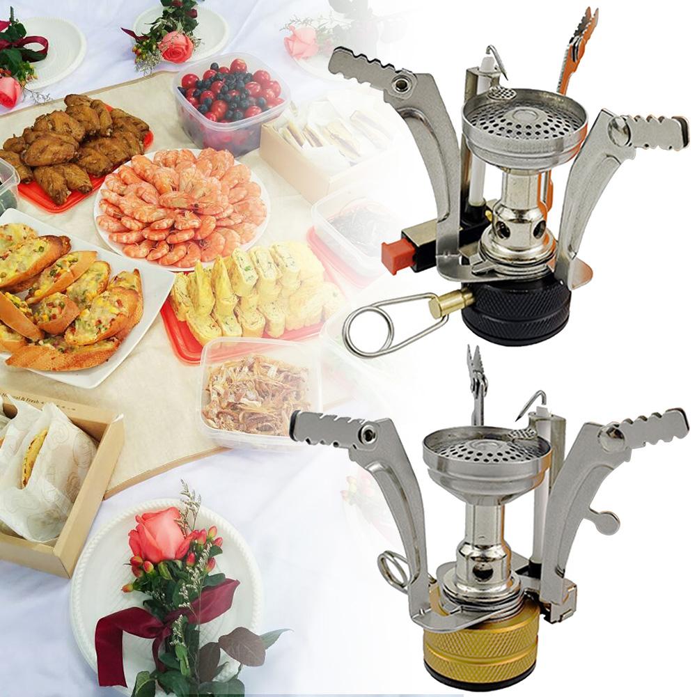 Outdoor Mini Camping Stoves Folding Outdoor Stainless Steel Gas Stove Portable Furnace Cooking Picnic Split Stoves Cooker Burner