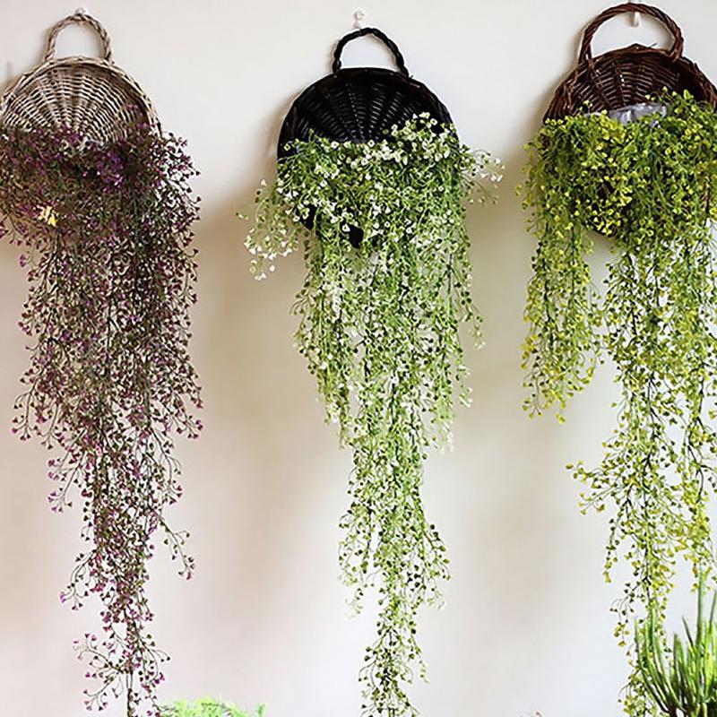 Panier de fleurs en rotin en osier fait à la main planteur de Pot de vigne verte