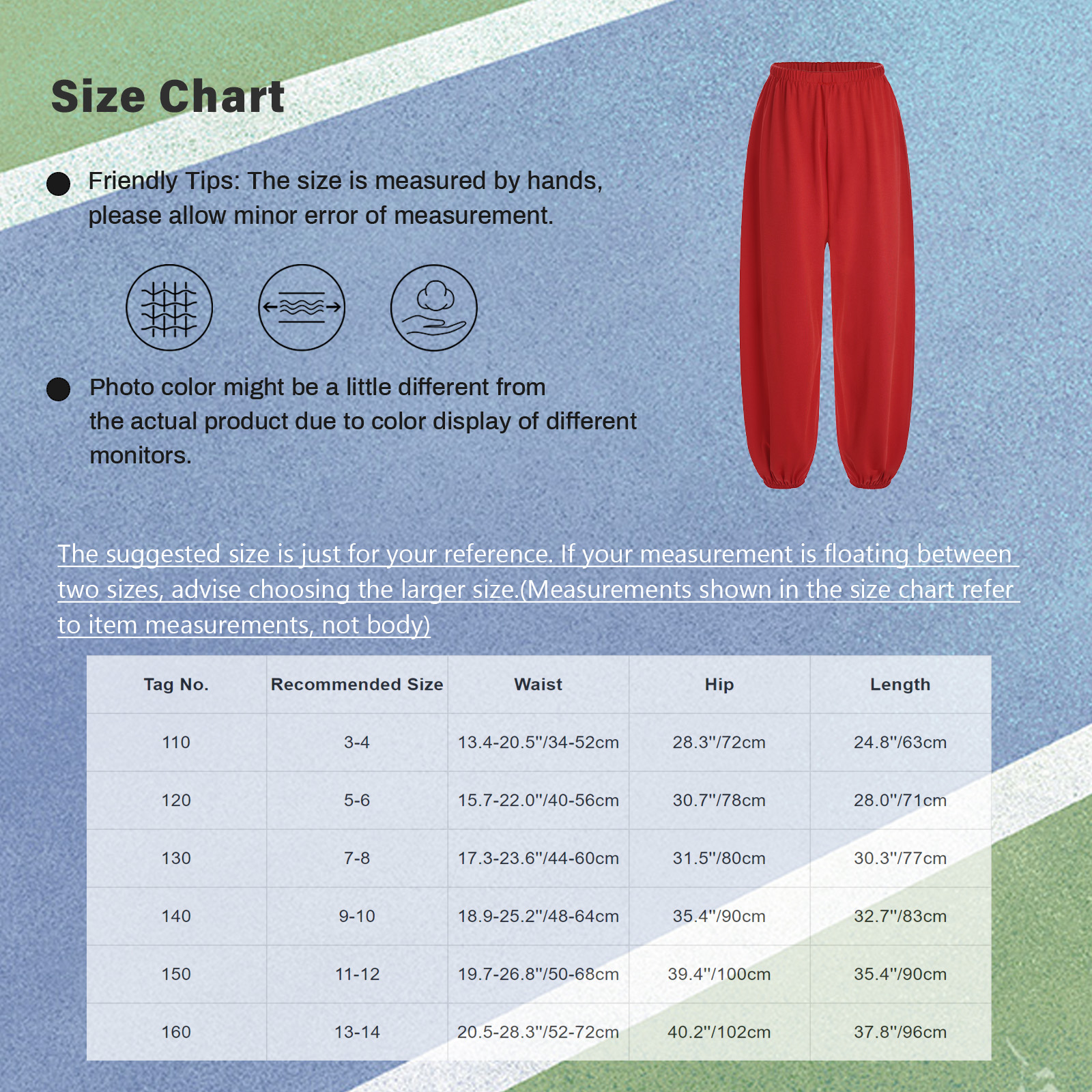 unisex freundlicher Kung Fu Hosen verlieren Hosen für Jungen Mädchen Alltagskleidung freundlicher Kampfhose für Taichi Kampfkunst Praxis