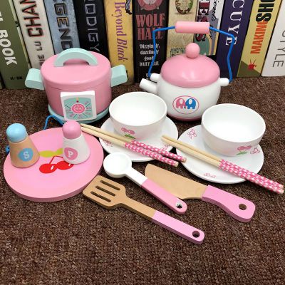 Baby Speelgoed Simulatie Elektrische Rijstkoker/Afternoon Thee Set Houten Speelgoed Voor Kinderen Keuken Speelgoed Set Educatief Speelgoed