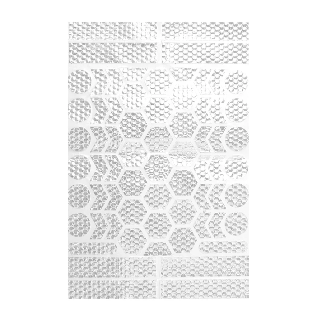 64 stks/set motorfiets sticker reflecterende zelfklevende decoratieve sticker PVC waterdichte veiligheidswaarschuwing opvallendheid helmen sticker: WHITE