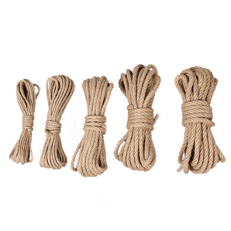 4mm-12mm Decorative Hemp jute RopeDIY macrame cord Handmade Accessories Photo Wall Rope string Clothing Party Tug of War threads