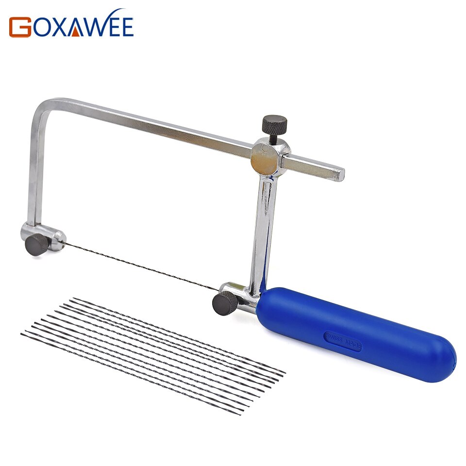 ASB400/500-Arco de sierra para marco de sierra de joyería, herramientas artesanales de carpintería, juego de herramientas de mano, hojas de sierra en espiral, 12 Uds.