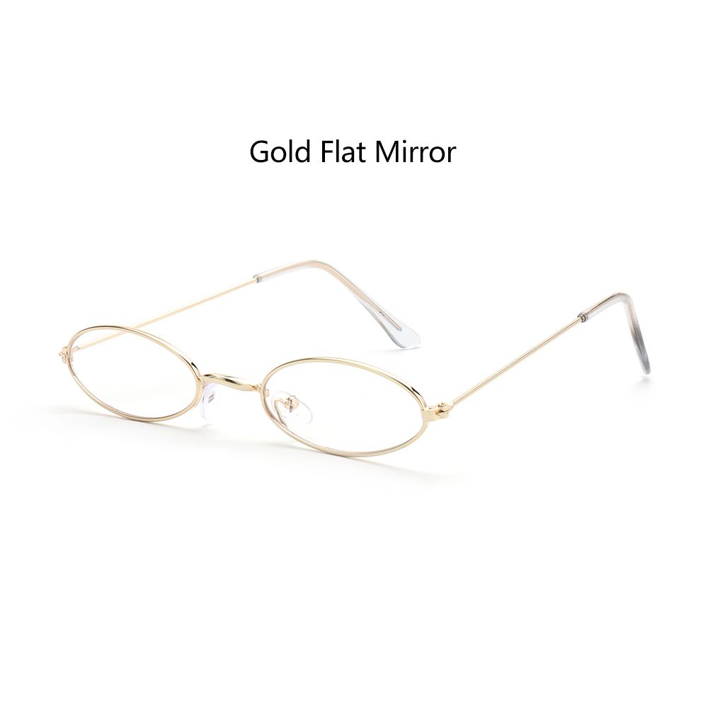 Gafas de sol ovaladas con montura pequeña para hombre y mujer, lentes clásicas de estilo Retro, de Color metálico, a la: Blanco