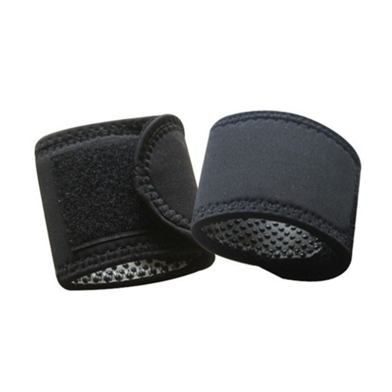 1 par sort, justerbart, selvopvarmende, varmt håndledsbånd, turmalinmagnet, håndledsstropper, vikler sportsarmbånd