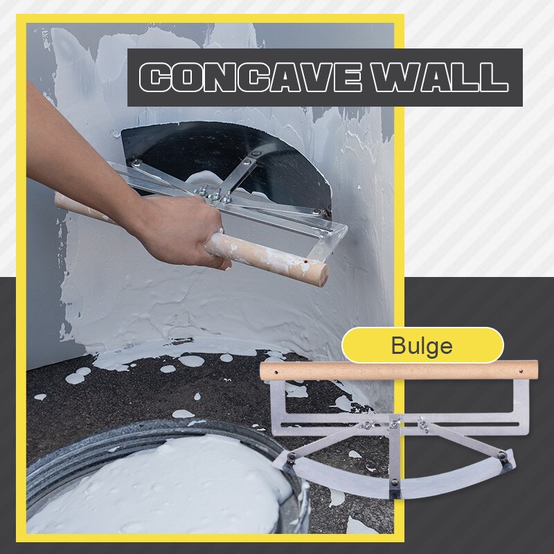 Drywall Trowel For Plaster Concret Adjustable Radius Trowel with 32x10cm Blade Flat Sand Leveling Tiling Paving Tile Tool