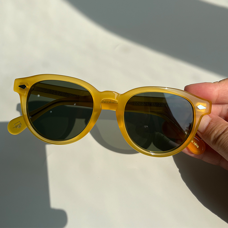Store lemtosh maydela vintage acetat solbriller til herrer og kvinder ovale polariserede briller med stort ansigt: Klar