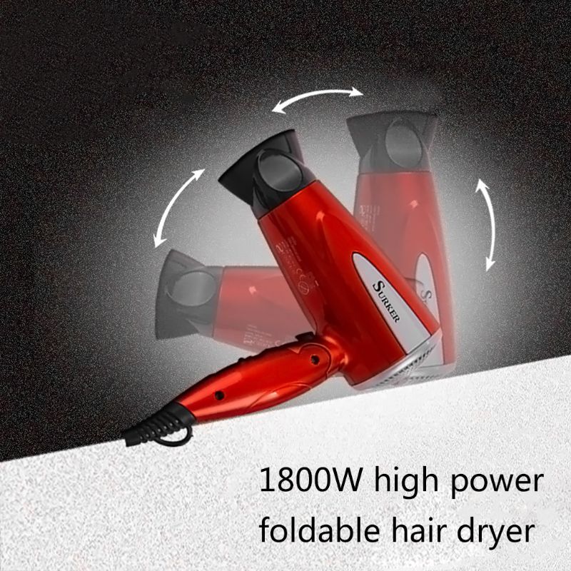 Opvouwbare föhn 1800w warmte föhn koude wind salon eu stekker