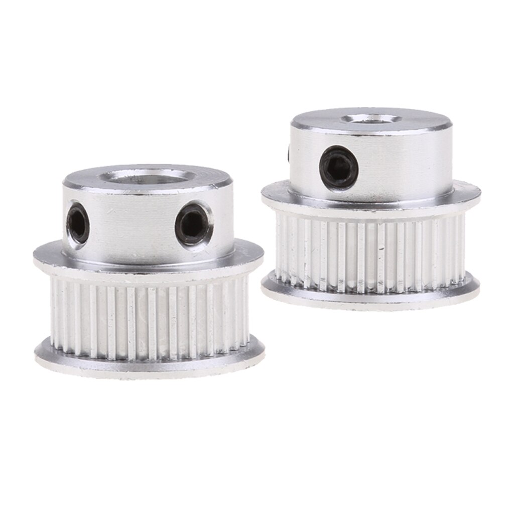 2 Stuks Aluminium GT2 Timing Katrol 30 Tanden Boring 5Mm + 8Mm Voor 3D Printer 6Mm Breedte distributieriem