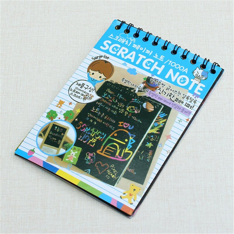 Schrijven Papier DIY Kinderen Educatief Speelgoed Fun Doodling Scratch Kids Graffiti Kleurrijke Zwart Creatief Met Houten Stok