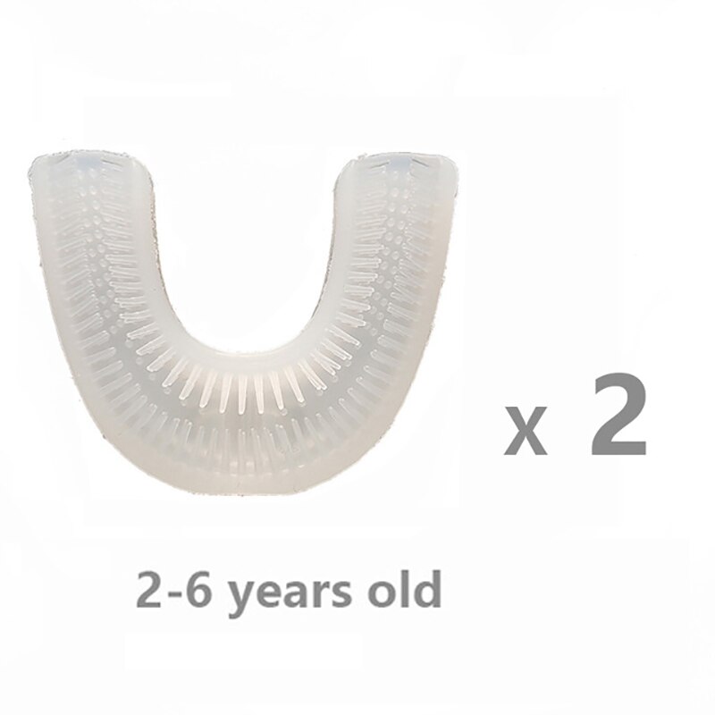 Kids Smart 360 Graden U Elektrische Tandenborstel Vervangen Tandenborstel Hoofd Siliconen Materiaal Geen Bpa: 2pc-2-6Y
